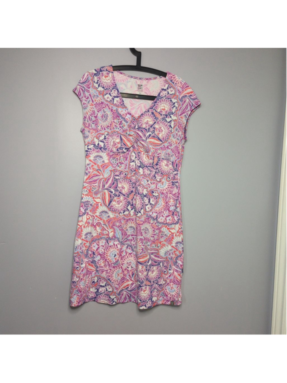 Title Nine Daring Diamalete Tech Dress - M - Purple Floral Paisley Travel - Picture 2 of 16